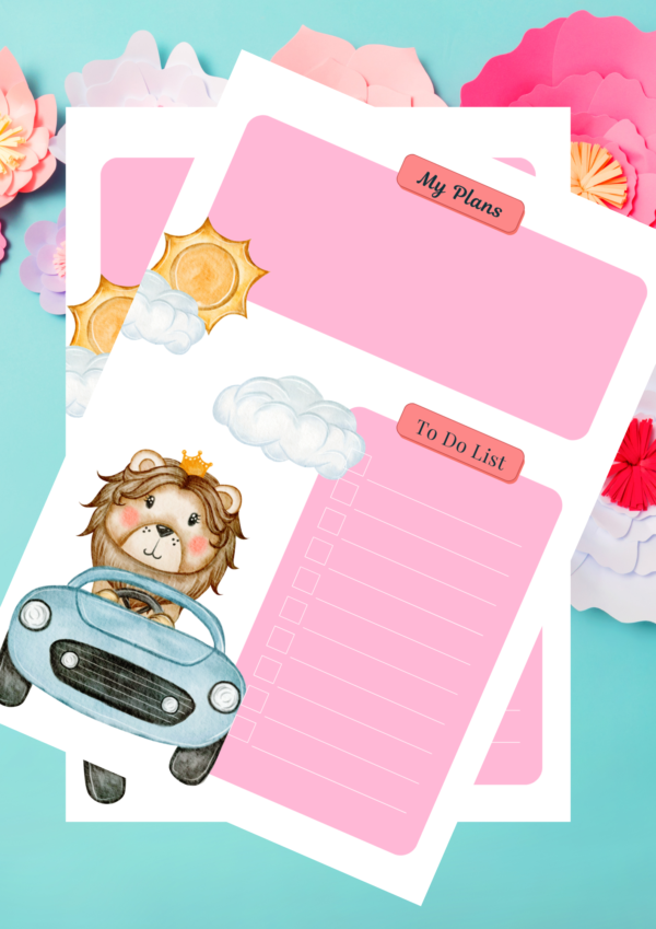 Pink White Cute Bear  NotePad - Image 2