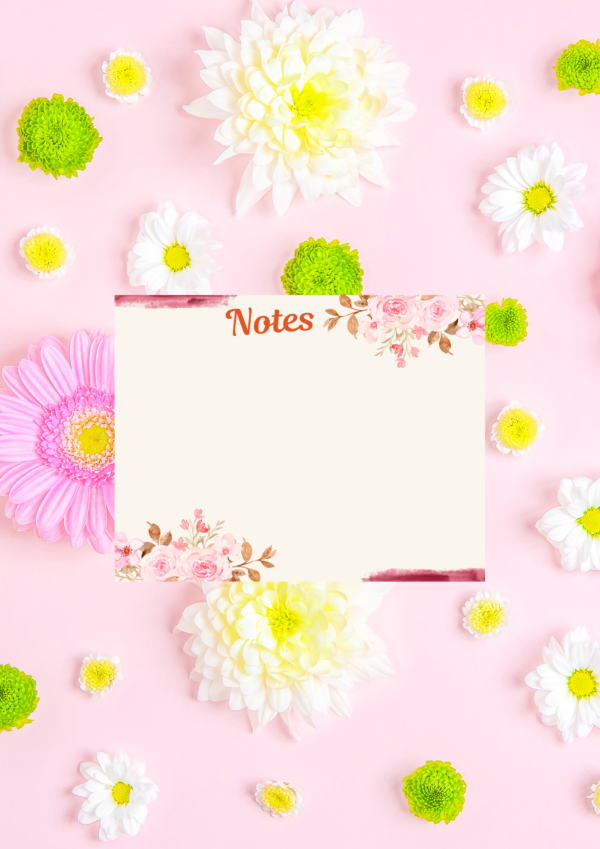 Pink Flower Sticky Notes