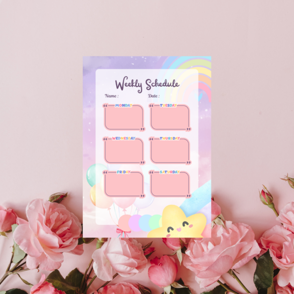 Blue and Yellow  Weekly Schedule Planner