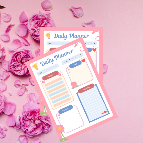Blue Cute playful Daily Planner A4 - Image 2