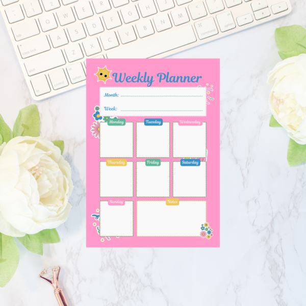 Colorful Cute Fun Illustrated Weekly Planner