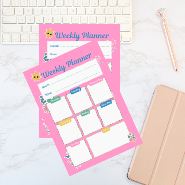 Colorful Cute Fun Illustrated Weekly Planner - Image 2