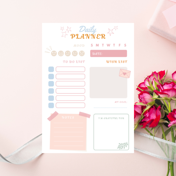 Pink Cute Daily Planner  A4