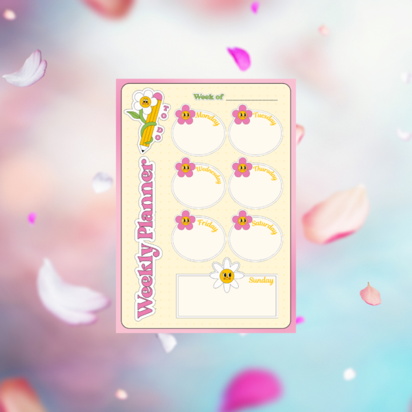 Pink Yellow Cute Weekly Planner
