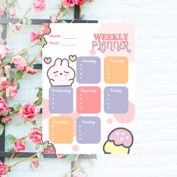 Purple and Cream Playful Weekly Planner