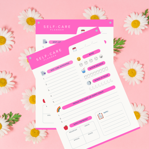 Pink and White Simple and Friendly Self Care Planner - Image 2