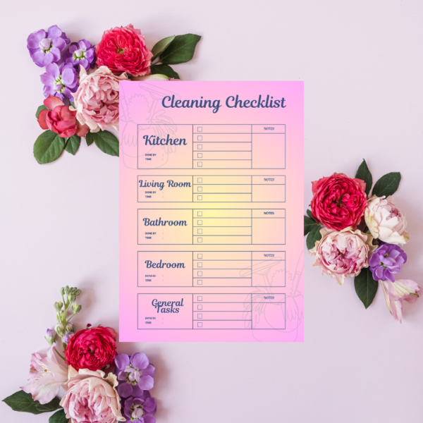 Blue and Beige  Minimalist Cleaning planner